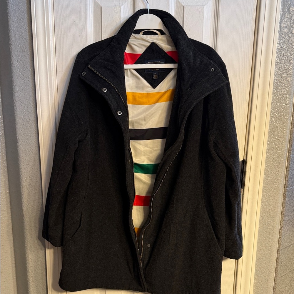 Pendleton Hudson Coat wool blend water, resistant Large Ladies Navy Jacket